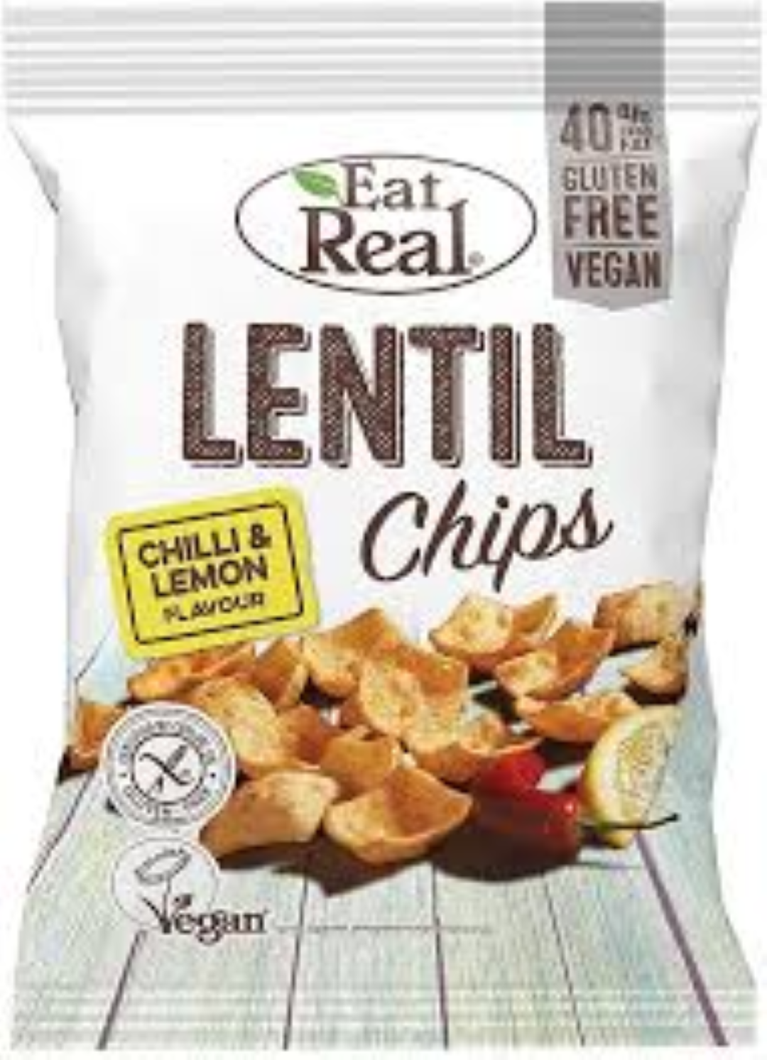 EAT REAL LENTIL CHIPS CHILLI & LEMON 113G